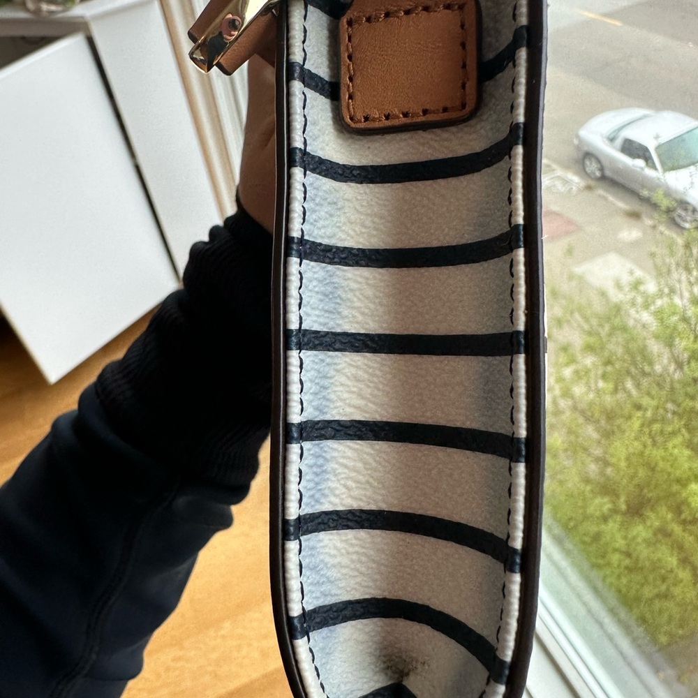 Tory Burch Robinson Printed Cross Body Bag, Navy Fleet Stripe - Picture 6 of 12